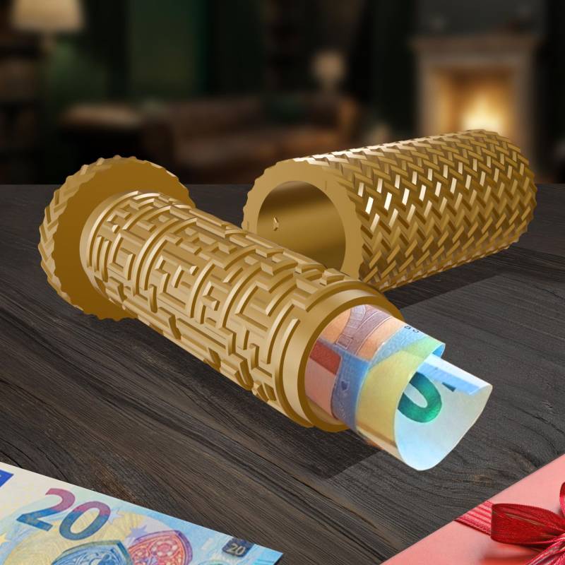 Labyrinthbox Röhre – Kniffelige Geschenkverpackung für Geld & Gutscheine - Gold Labyrinthbox Röhre – Kniffelige Geschenkverpackung für Geld & Gutscheine - Gold von Monsterzeug