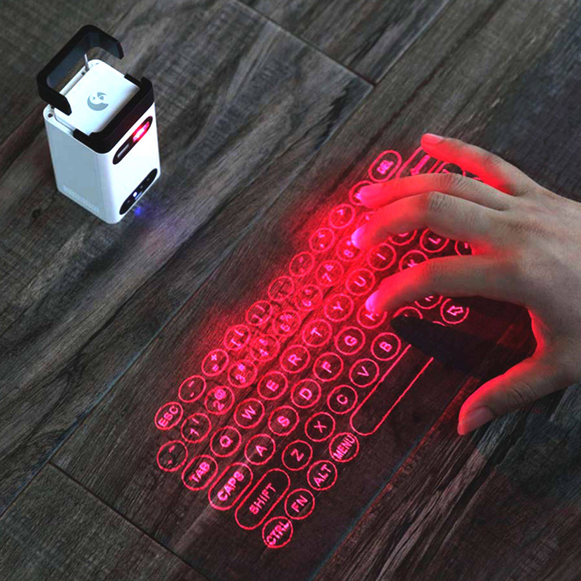 Laser Tastatur - 3in1 Powerbank mit Lautsprecher von Monsterzeug