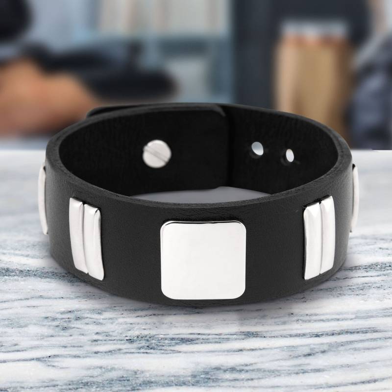 Lederarmband schwarz - Schmuck Accessoire von Monsterzeug