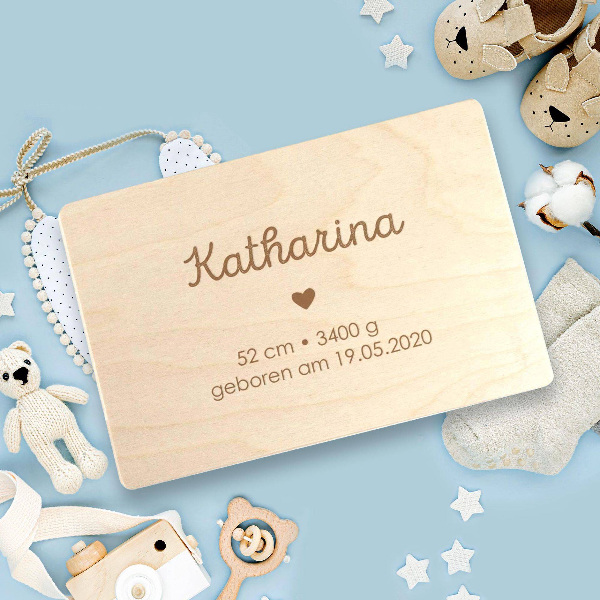 Memory Box zur Geburt - Herz von Monsterzeug