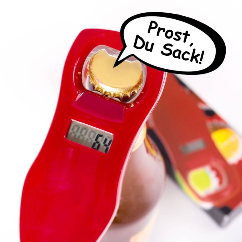 Mitzählender Flaschenöffner mit Sprachaufzeichnung von Monsterzeug