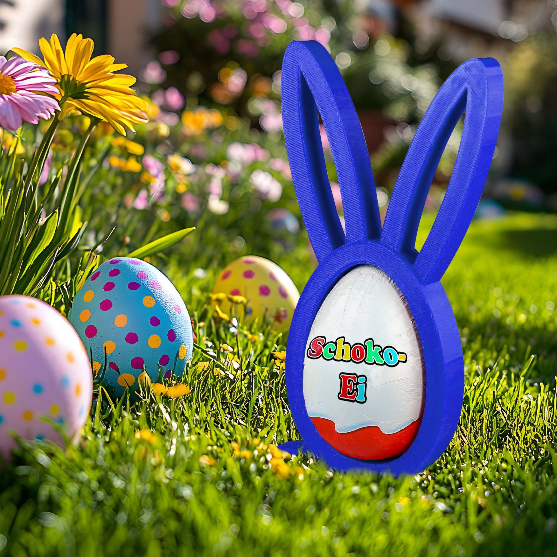 Osterhase Ü-Ei Halter Blau - 3er Set Osterhase Ü-Ei Halter Blau - 3er Set von Monsterzeug