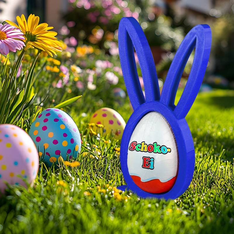 Osterhase Ü-Ei Halter Blau - 3er Set Osterhase Ü-Ei Halter Blau - 3er Set von Monsterzeug