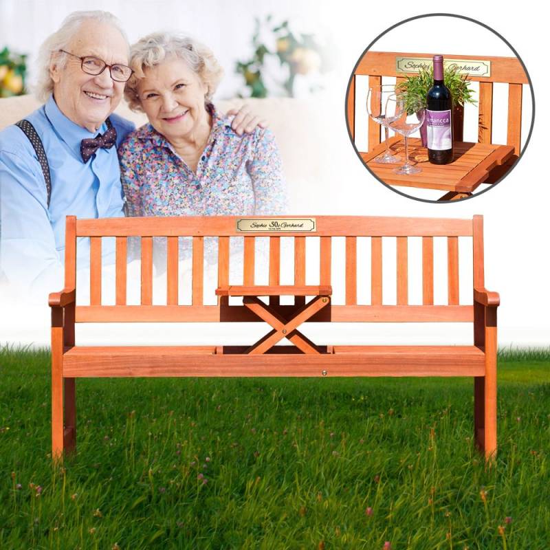 Personalisierte Hochzeitsbank zur goldenen Hochzeit Personalisierte Hochzeitsbank zur goldenen Hochzeit von Monsterzeug