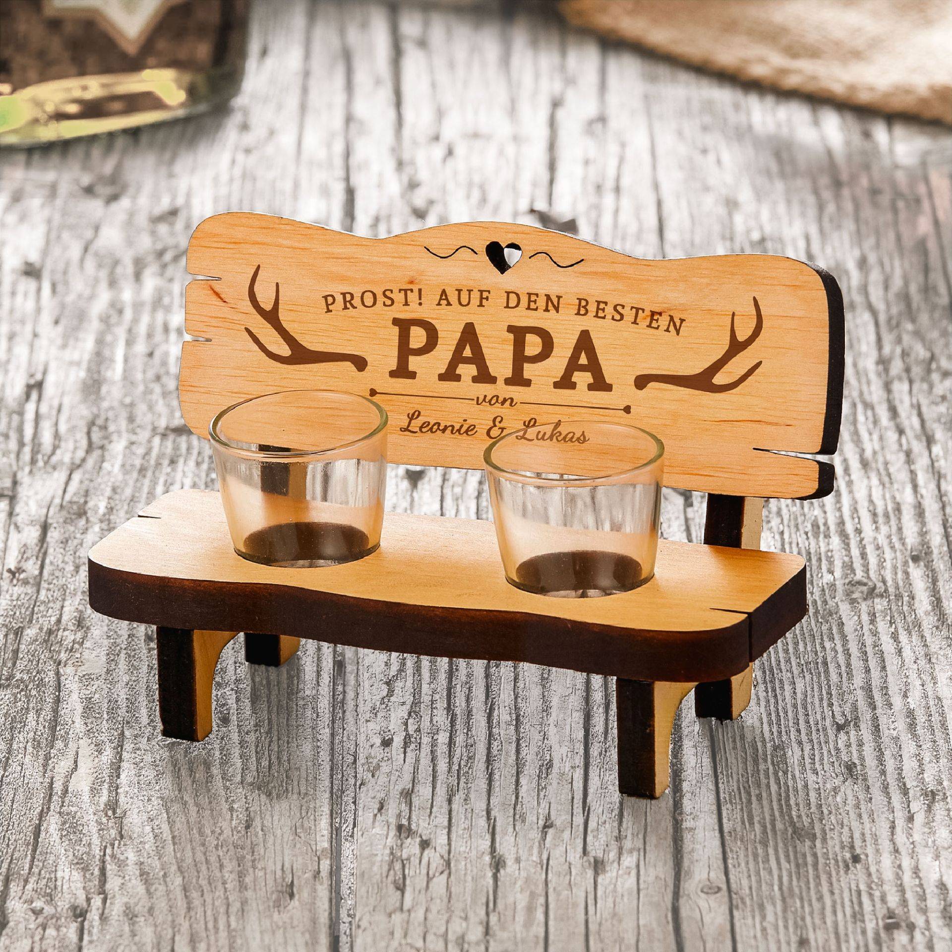 Personalisierte Schnapsbank für Papa Personalisierte Schnapsbank für Papa von Monsterzeug