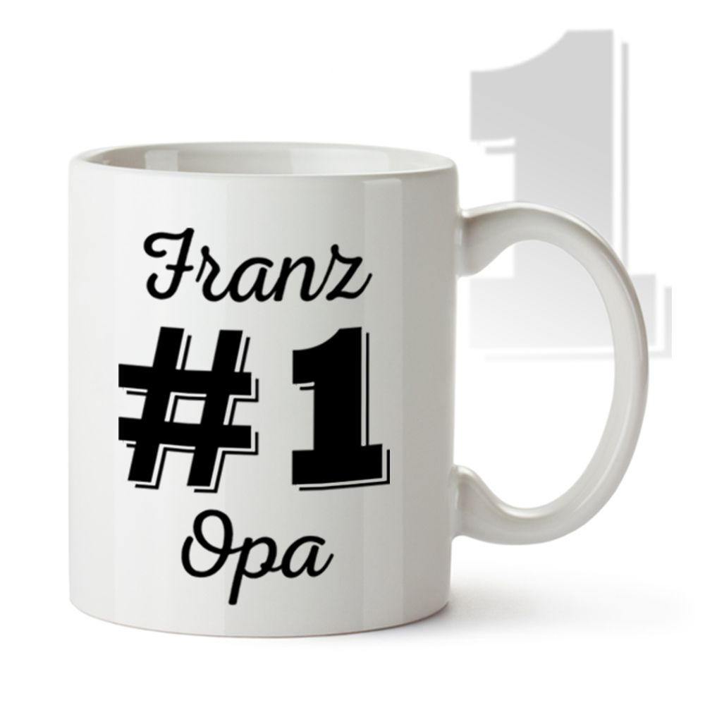 Personalisierte Tasse - Nummer 1 Opa von Monsterzeug