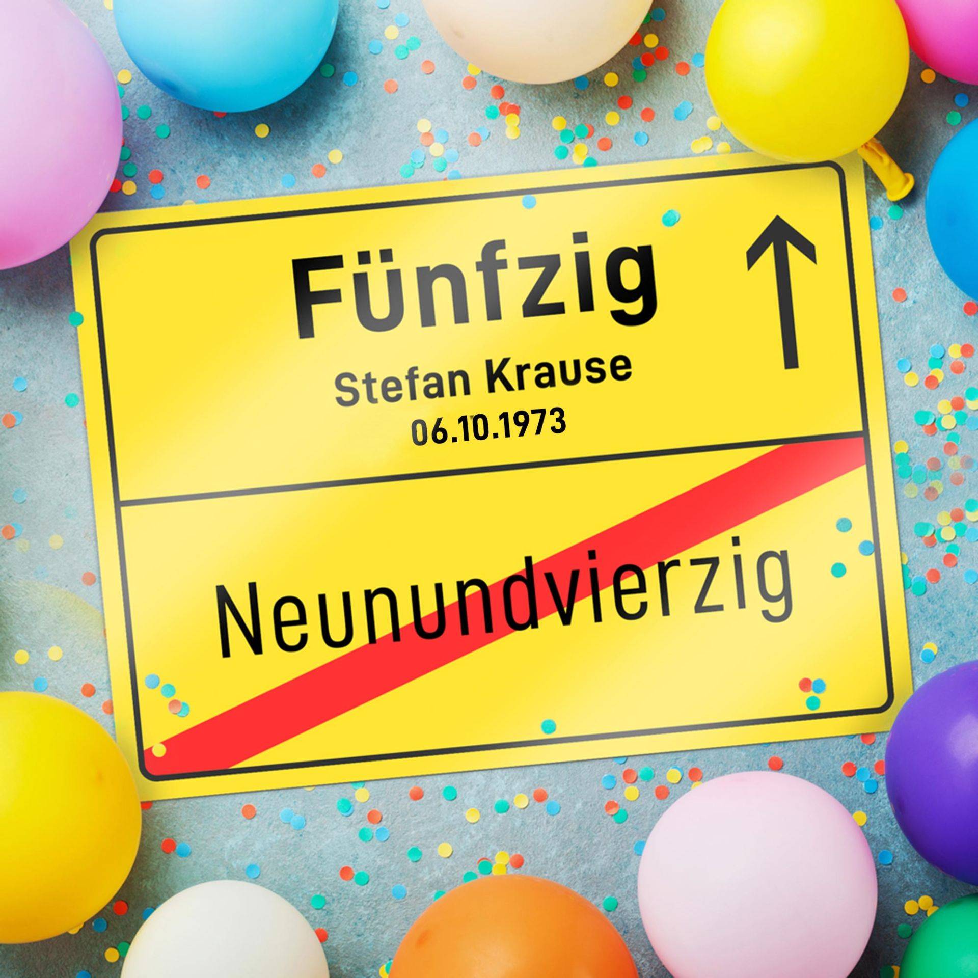 Personalisiertes Ortsschild - 50. Geburtstag Personalisiertes Ortsschild - 50. Geburtstag von Monsterzeug