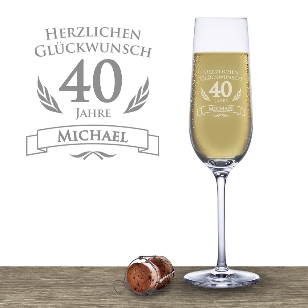 Sektglas zum 40. Geburtstag Sektglas zum 40. Geburtstag von Monsterzeug