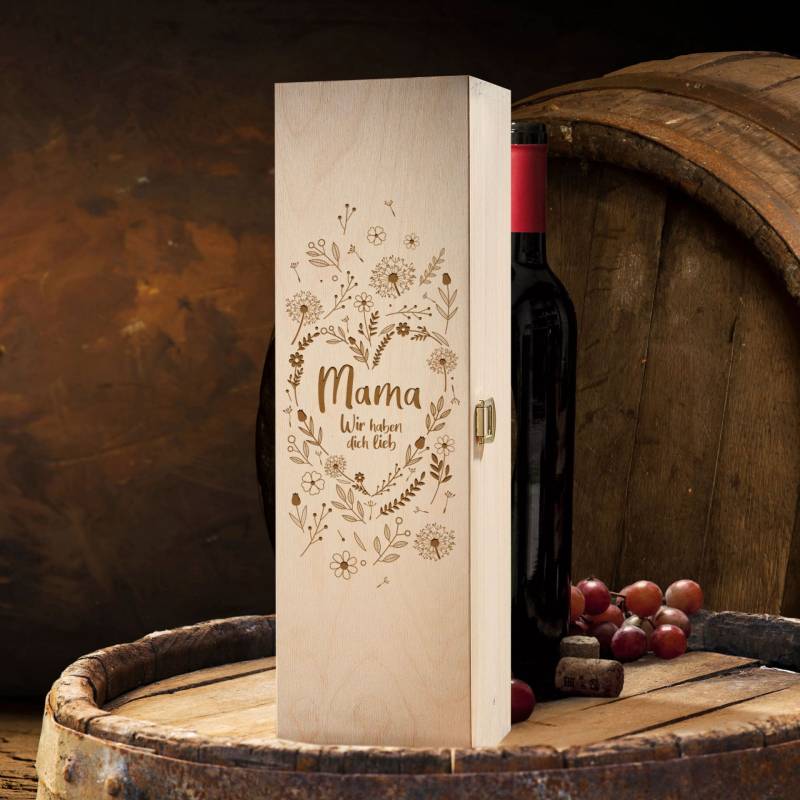 Weinkiste - Mama Wir haben dich lieb von Monsterzeug
