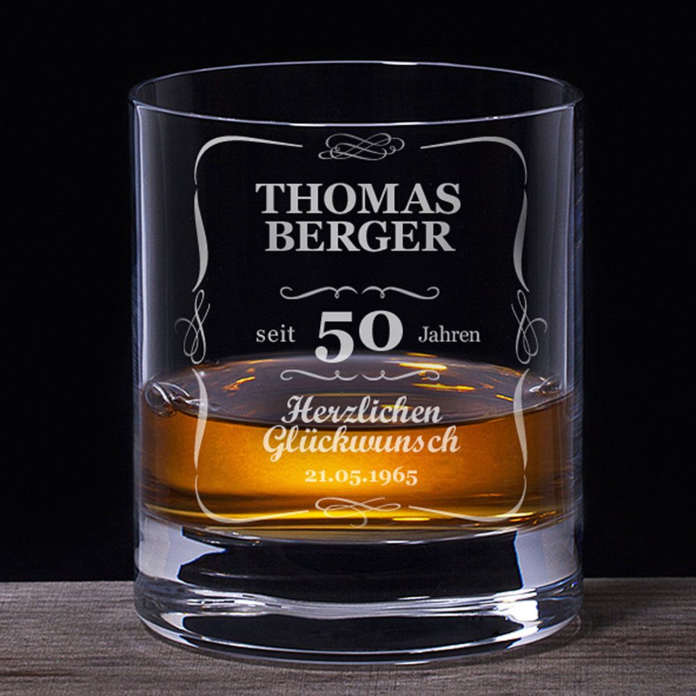 Whiskyglas 50. Geburtstag - klassisch Whiskyglas 50. Geburtstag - klassisch von Monsterzeug