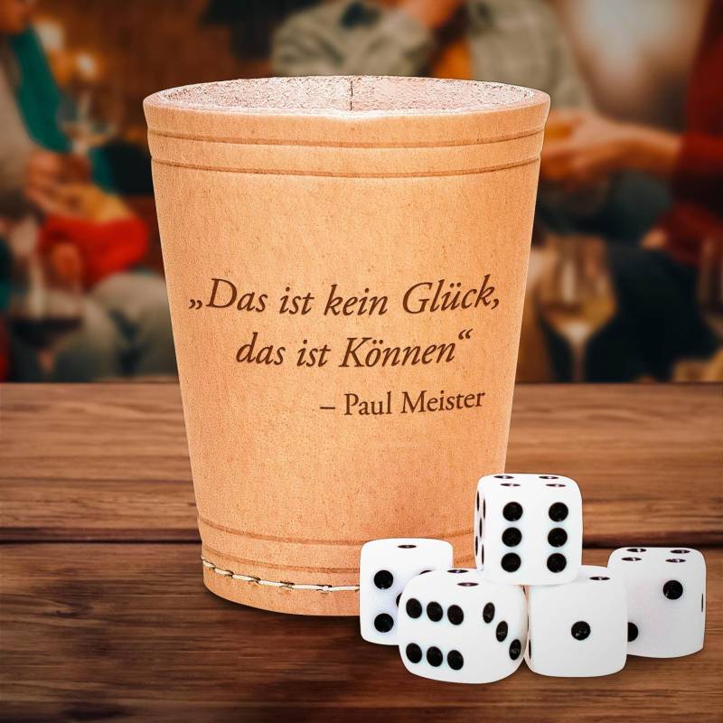 Würfelbecher mit Gravur - Name von Monsterzeug