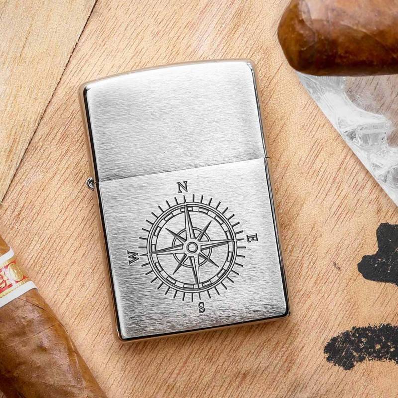 Zippo Sturmfeuerzeug mit Gravur - Windrose von Monsterzeug