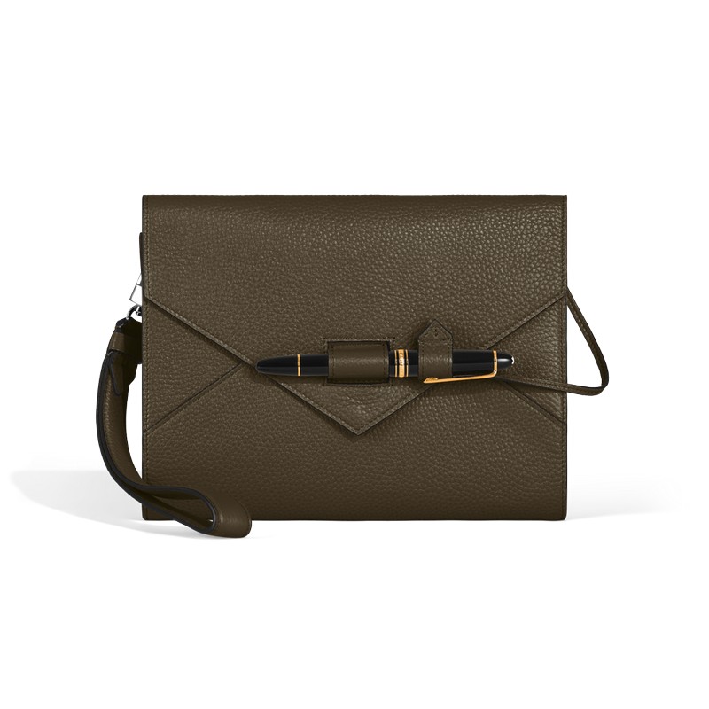 Montblanc Grain Schreibmappe Envelope Mittelgroß Khaki von Montblanc