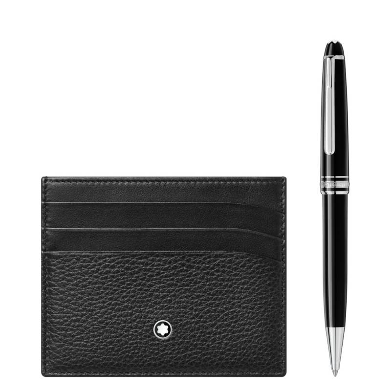 Montblanc Meisterstück Platinum Classique Kugelschreiber mit Soft Grain Etui 6cc im Set von Montblanc