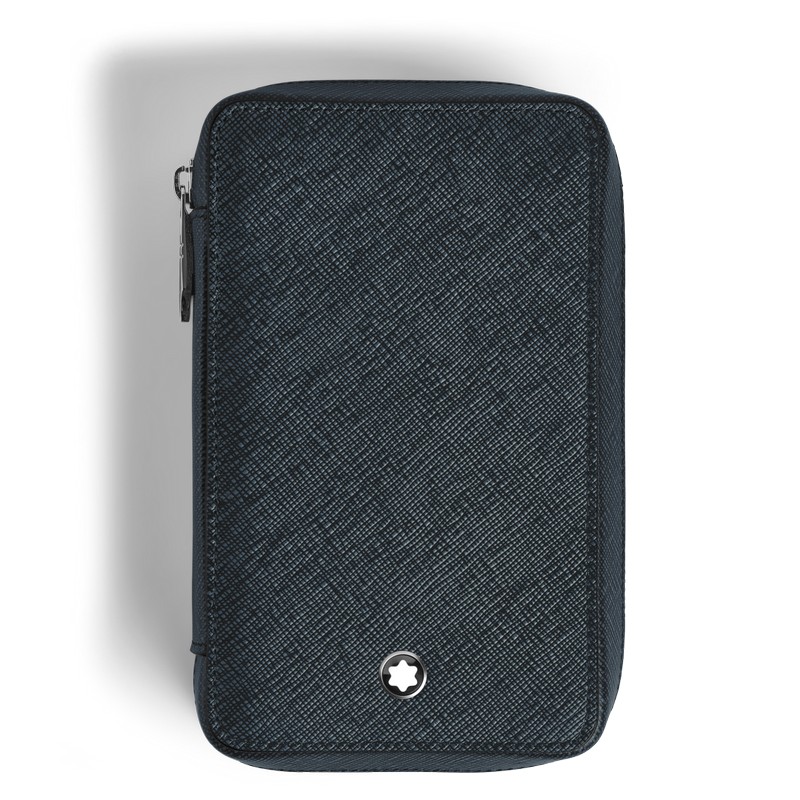 Montblanc Sartorial Etui für acht Schreibgeräte mit Reißverschluss Tweed Blue von Montblanc