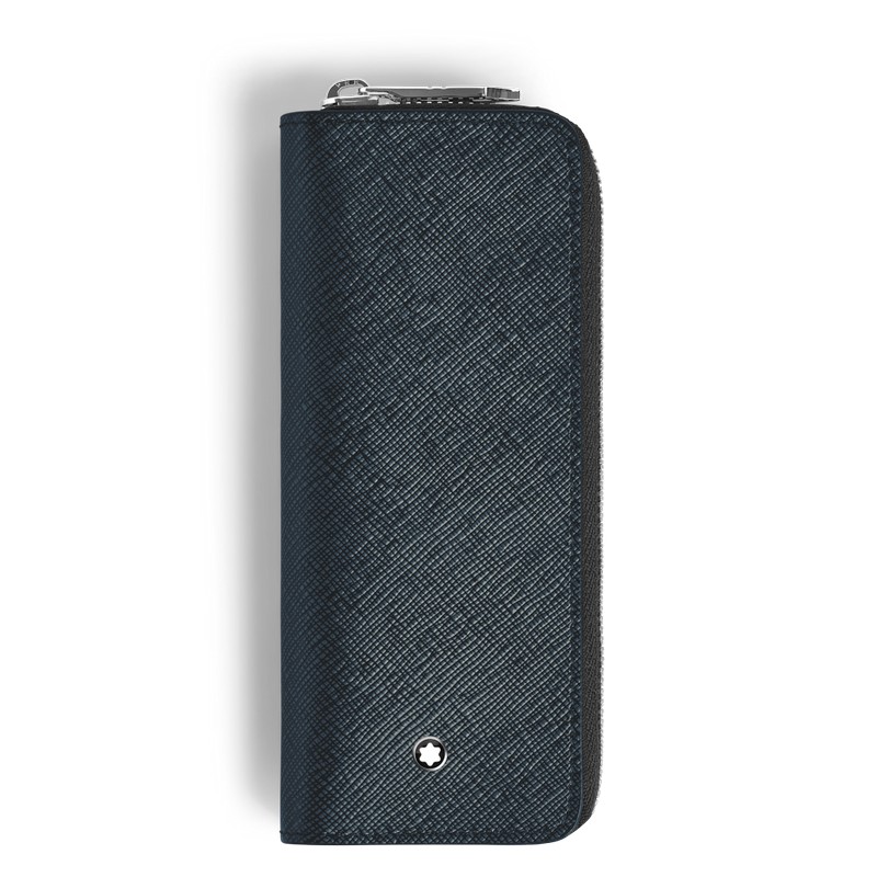 Montblanc Sartorial Etui für zwei Schreibgeräte mit Reißverschluss Tweed Blue von Montblanc