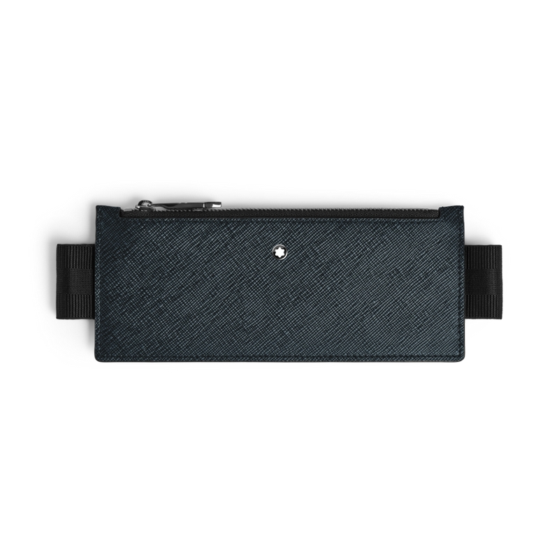 Montblanc Sartorial Etui für zwei Schreibgeräte mit elastischem Band Tweed Blue von Montblanc