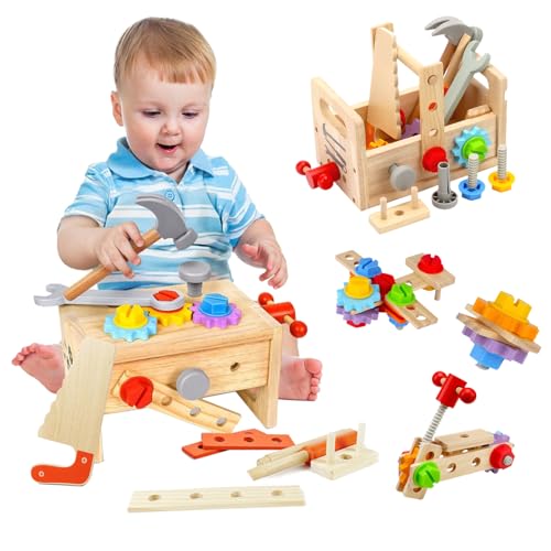 MonteSpi Holz werkzeugkoffer Kinder,29 Stück Montessori Lernspielzeug für Kinder ab 3 Jahren,Hochwertige Materialien,zur Förderung von Feinmotorik & Kreativität,Geburtstagsgeschenk für Kinder MonteSpi Holz werkzeugkoffer Kinder,29 Stück Montessori Lernspielzeug für Kinder ab 3 Jahren,Hochwertige Materialien,zur Förderung von Feinmotorik & Kreativität,Geburtstagsgeschenk für Kinder von MonteSpi