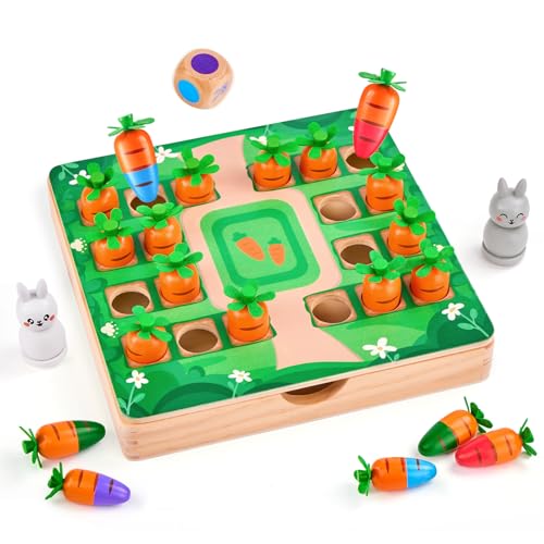 Holz Memory Spiel, Montessori Spielzeug ab 3 4 Jahre, Memory Schach Kinder Intellektuelles Schachbrett, Karotte Gedächtnis Schachspiel 2 bis 4 Spieler, Reisen Brettspiele ab 3 4 5 6 7 8 Jahre Holz Memory Spiel, Montessori Spielzeug ab 3 4 Jahre, Memory Schach Kinder Intellektuelles Schachbrett, Karotte Gedächtnis Schachspiel 2 bis 4 Spieler, Reisen Brettspiele ab 3 4 5 6 7 8 Jahre von Montejoy