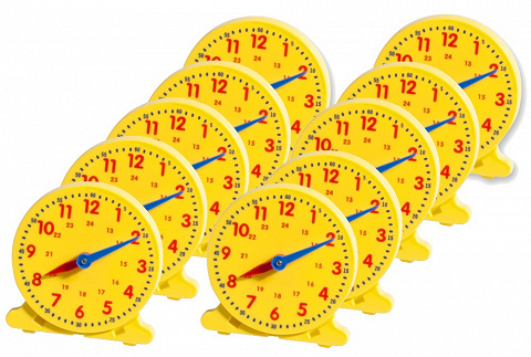 10er Klassensatz Schüler-Lernuhr, Schüleruhr, ca. 10,5 cm, geniales Material um Uhrzeiten zu verstehen von Montessori-Shop