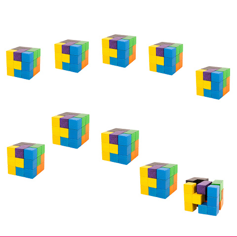10er Satz, SOMA-Würfel aus Holz, SoMon-Cube 3D, die Konzentration fördern 10er Satz, SOMA-Würfel aus Holz, SoMon-Cube 3D, die Konzentration fördern von Montessori-Shop