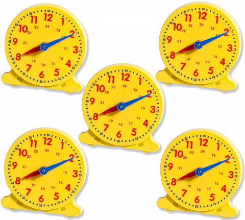 5er Gruppensatz Schüler-Lernuhr, Schüleruhr, ca. 10,5 cm, Uhrzeiten schnell und einfach lernen von Montessori-Shop
