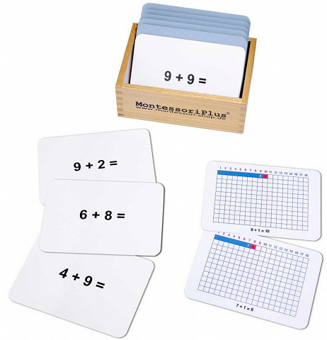 Arbeitskartei zum Streifenbrett zur Addition, Montessori-Lernkartei mit einfacher Selbstkontrolle von Montessori-Shop