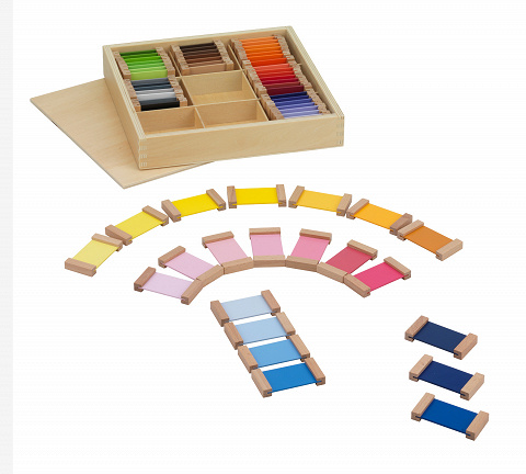 Farbtäfelchen Kasten III, mit Montessori-Material die Farben verstehen lernen von Montessori-Shop