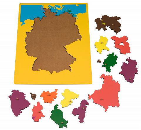 Großes Deutschlandpuzzle, Montessori-Material zum kennenlernen der Bundesländer Großes Deutschlandpuzzle, Montessori-Material zum kennenlernen der Bundesländer von Montessori-Shop