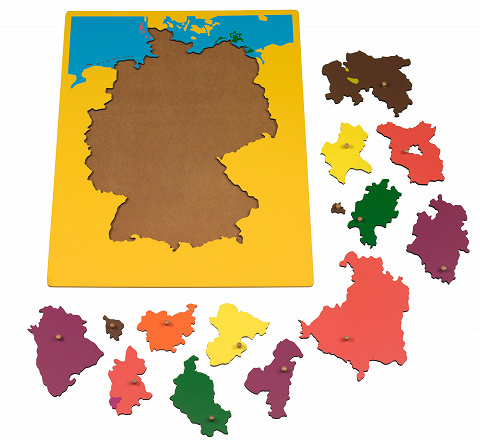Großes Deutschlandpuzzle, Montessori-Material zum kennenlernen der Bundesländer von Montessori-Shop