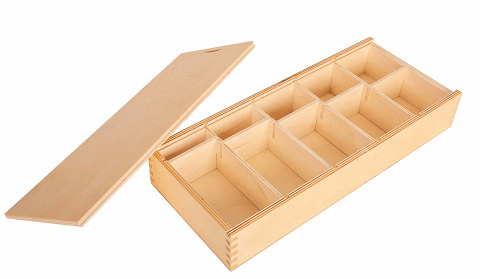 Holzkiste zur Aufbewahrung von 200 MontessoriPlus Rechenstäbchen von Montessori-Shop