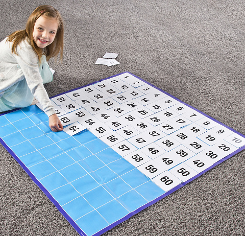 Hunderterfeld zur Orientierung im Zahlenraum bis 100 inkl. 100 Zahlenkarten von Montessori-Shop