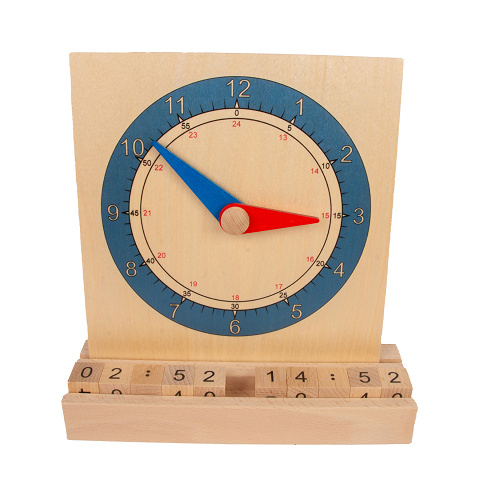 Lernuhr aus Holz mit Analog- und Digital-Anzeige um die Uhrzeiten einfach zu lernen Lernuhr aus Holz mit Analog- und Digital-Anzeige um die Uhrzeiten einfach zu lernen von Montessori-Shop