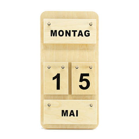 Montessori Dauerkalender aus Holz, Das Datum mit kosmischem Material lernen von Montessori-Shop