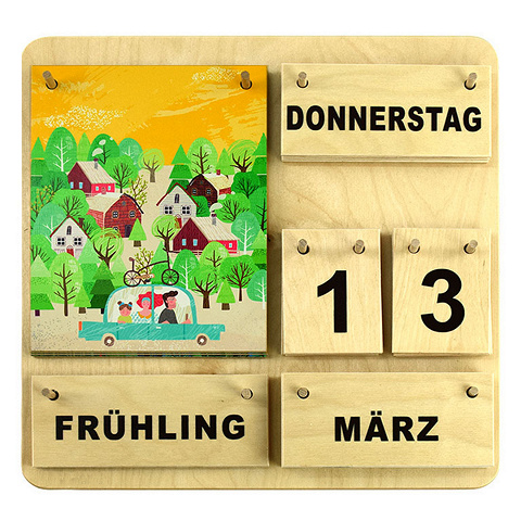 Montessori Kalender aus Holz für Kindergarten & Co., Dauerkalender mit liebenswerten Familienmotiven Montessori Kalender aus Holz für Kindergarten & Co., Dauerkalender mit liebenswerten Familienmotiven von Montessori-Shop