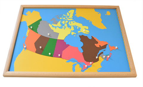 Puzzlekarte Kanada - die Provinzen mit Montessori-Material entdecken von Montessori-Shop