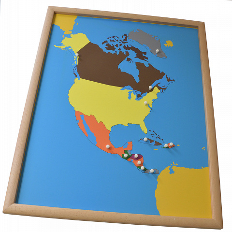 Puzzlekarte Nordamerika – die nordamerikanischen Länder mit Montessori-Material entdecken von Montessori-Shop