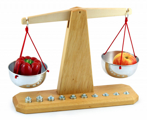 Schulwaage, Balkenwaage mit Gewichten. Wiegen und vergleichen lernen mit Montessori-Material Schulwaage, Balkenwaage mit Gewichten. Wiegen und vergleichen lernen mit Montessori-Material von Montessori-Shop