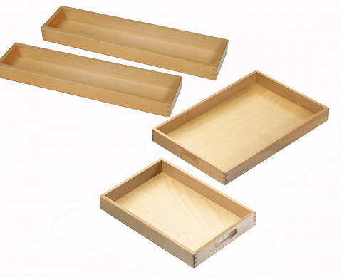 Sparset 4 Tabletts für Montessori-Material praktisch zur Freiarbeit von Montessori-Shop