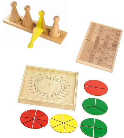 Sparset Brüche mit Montessori-Material verständlich erklären von Montessori-Shop