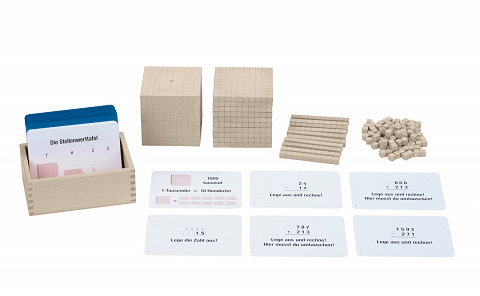 Sparset Dienes Material komplett mit großer Aufgabenkartei von Montessori-Shop