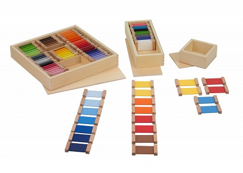 Sparset Farbtäfelchen Komplettset Kästen I - III, Montessori-Material zur Farbenlehre von Montessori-Shop