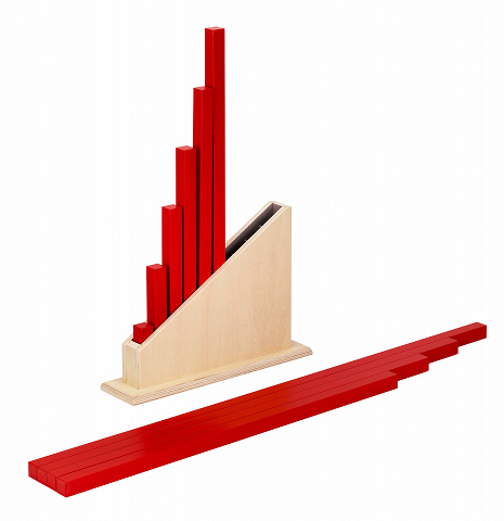 Sparset Montessori Rote Stangen mit Aufbewahrungs-Ständer zur Vorbereitung auf die Mathematik von Montessori-Shop