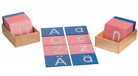 Sparset Montessori Sandpapierbuchstaben, Groß- und Kleinbuchstaben ganz einfach lernen von Montessori-Shop