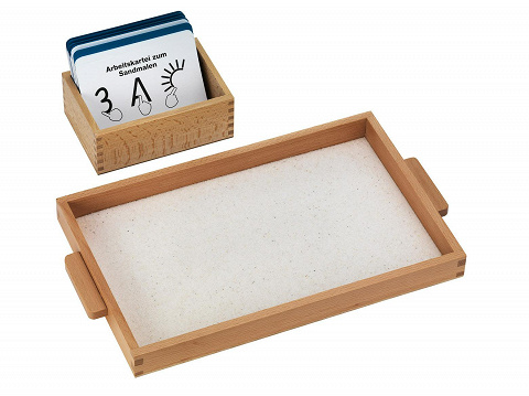 Sparset perfekt Sandmalen am Lerntablett, Sand und großer Montessori-Arbeitskartei von Montessori-Shop