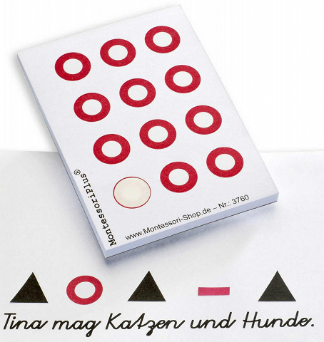 Wortartensymbol Hilfsverb Montessori, 300 Stück selbstklebende Etiketten von Montessori-Shop