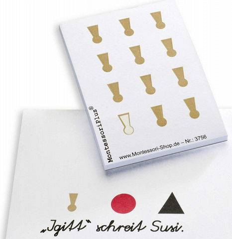 Wortartensymbol Interjektion Montessori, 300 Stück selbstklebende Etiketten von Montessori-Shop