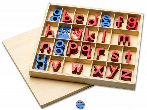 bewegliches Alphabet, Kleinbuchstaben, Montessori-Material zum Erstschreiben von Montessori-Shop