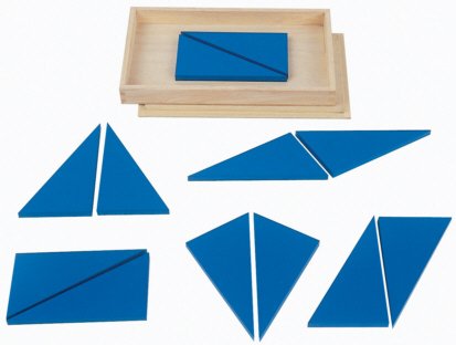 Konstruktive Dreiecke, Blaue Dreiecke Montessori-Material von MontessoriPlus