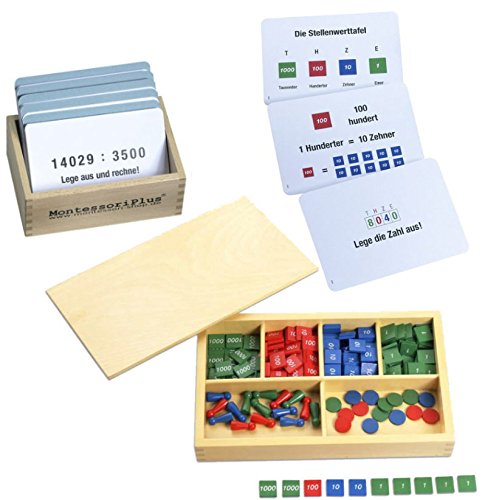Markenspiel mit 100 Aufgabenkarten, Montessori-Material zur Freiarbeit mit Lernkartei inkl. Selbstkontrolle von MontessoriPlus